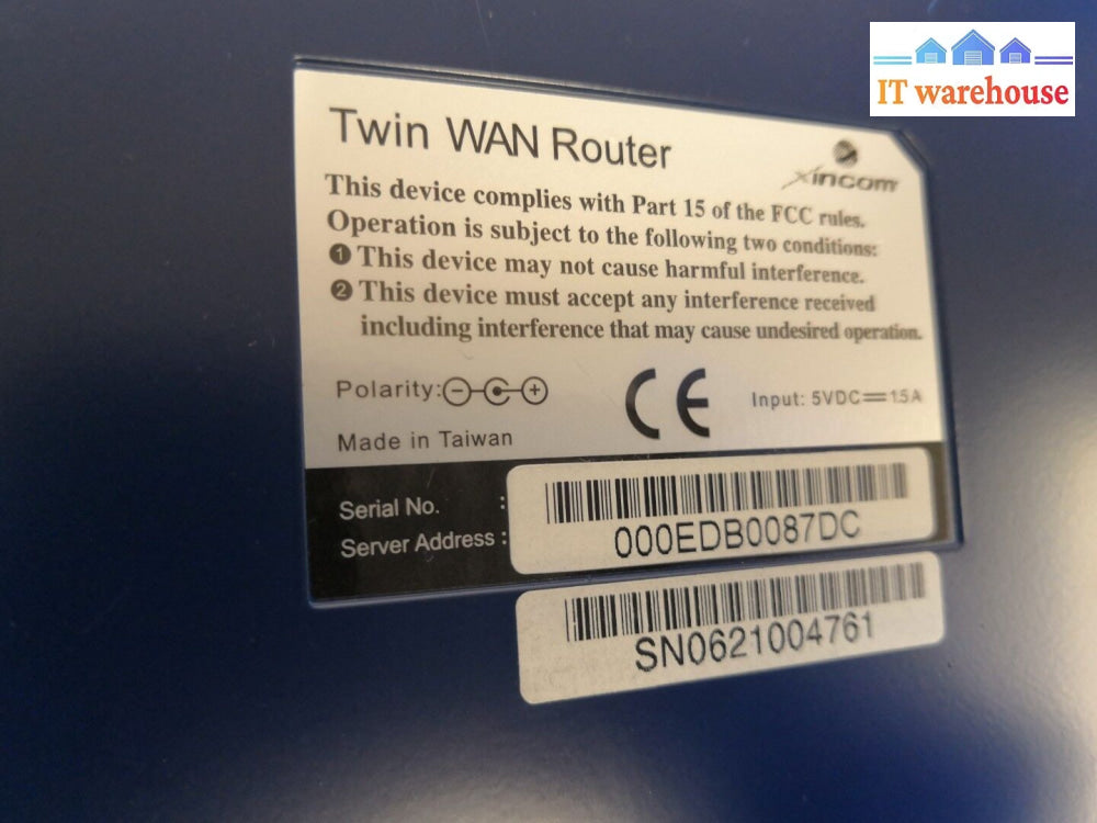 * Xincom Twin Wan Router Xc-Dpg502 With Ac Adapter~~~