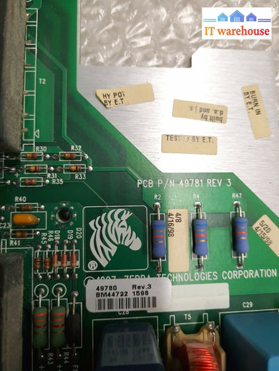 - Zebra 49780 Rev 3 49781 Power Supply Board From Xiiii + Thermal Printer