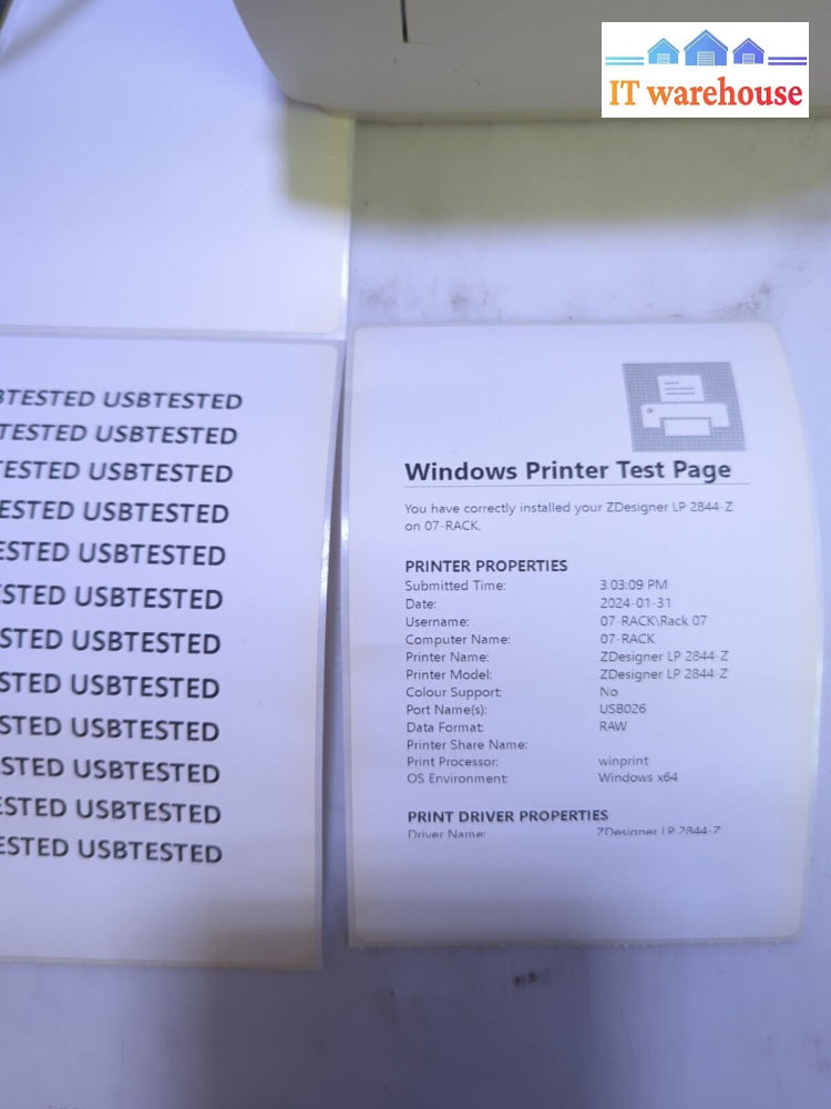 - Zebra Lp 2844-Z Thermal Barcode Label Usb Printer Tested